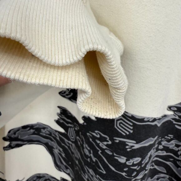 Akoo Sweatshirt Mens Size XL Crew Neck Cream Black camouflage graphicstreetwear - Picture 5 of 13